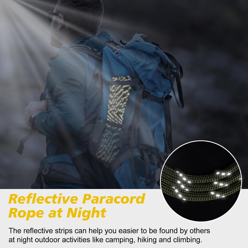Reflective Paracord 1000lb, 50 - Para Cord 1000Ft 评论和价格