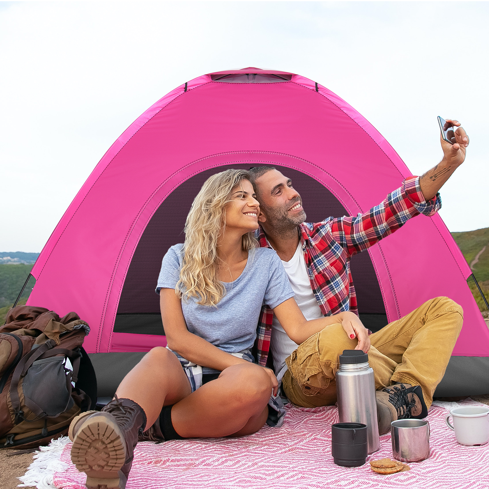 3 4 Person Camping Dome Tent W - Emergency Mylar Tent 评论和价格