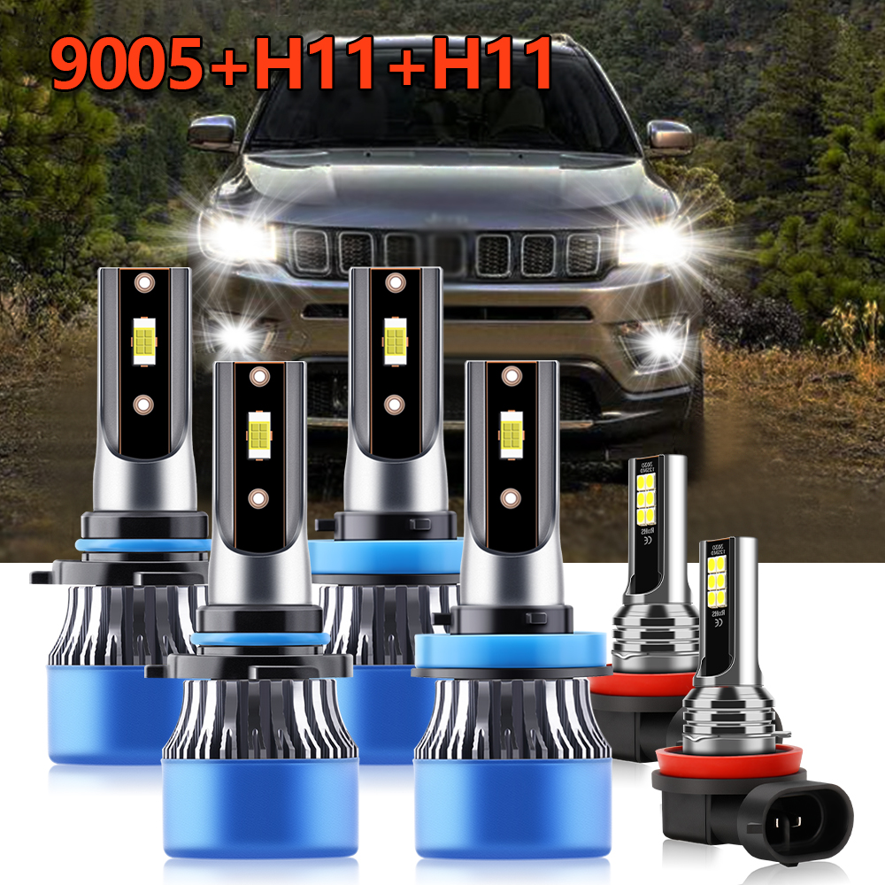 6x Combo LED Headlight 9005 H1 - Compass Lensatic 评论和价格