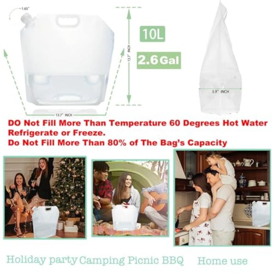 16-Pack Collapsible Water Cont - Water Bag Collapsible 评论和价格