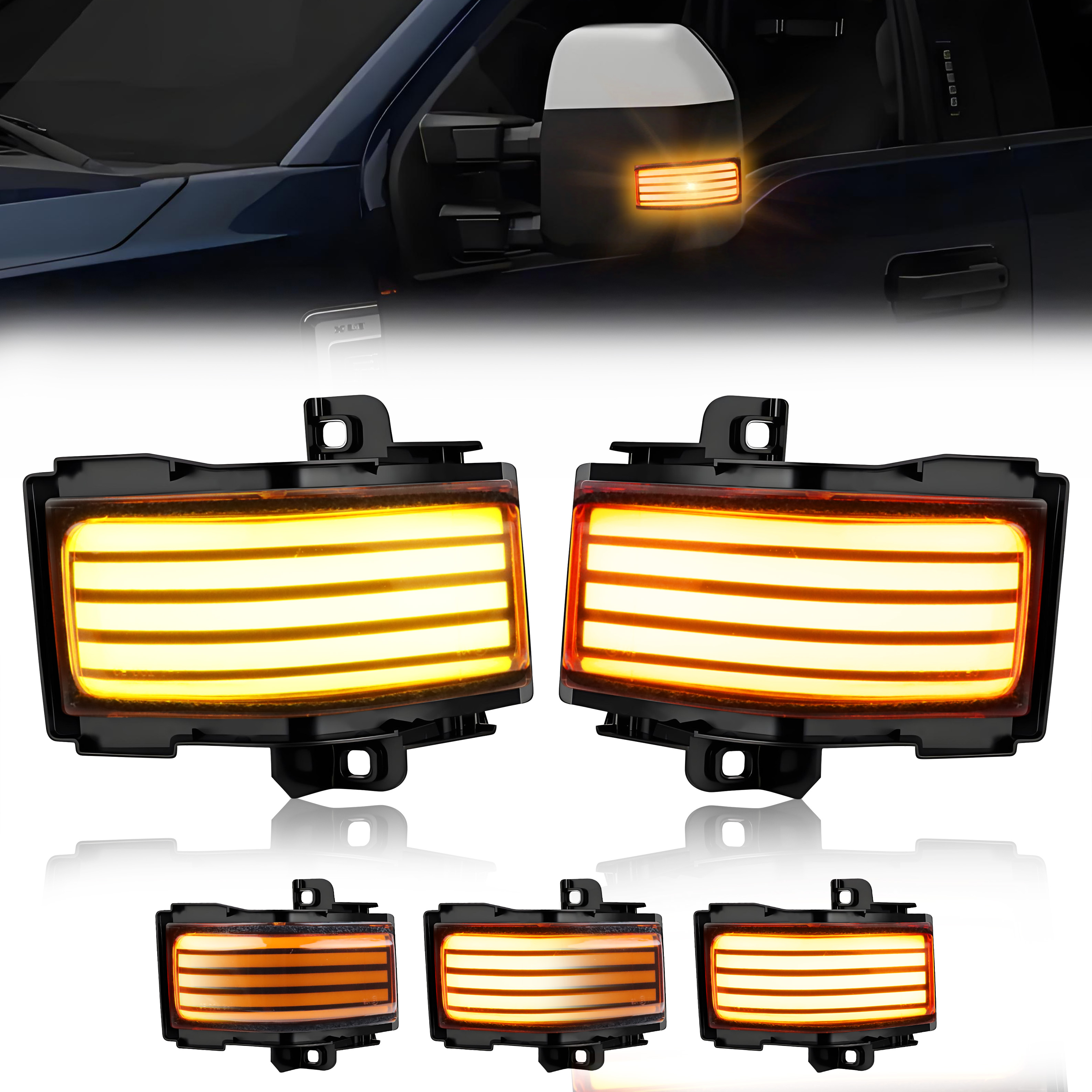 2Pcs Turn Signal Light Side Mi - Signal Panel Orange 评论和价格