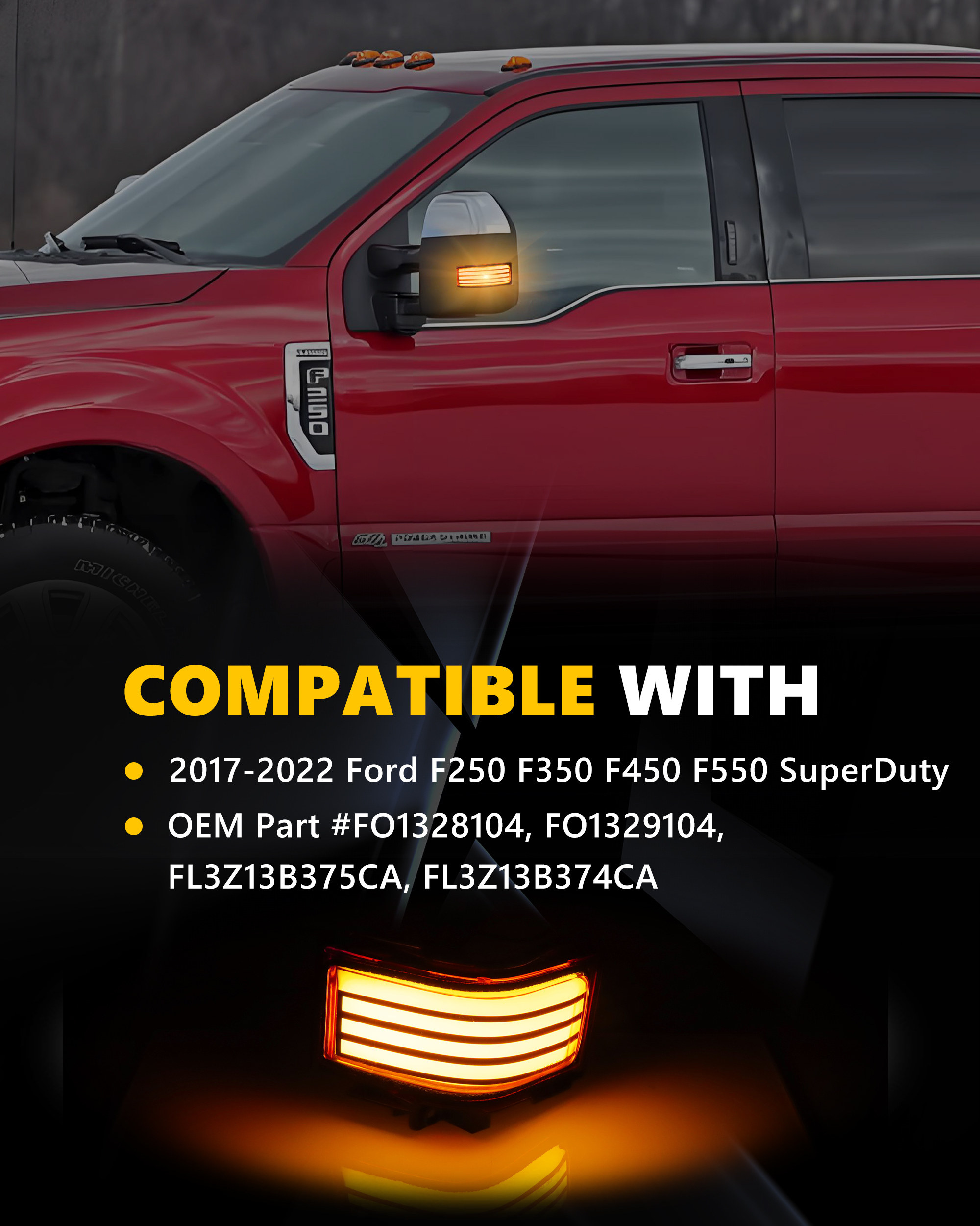 2Pcs Turn Signal Light Side Mi - Signal Panel Orange 评论和价格