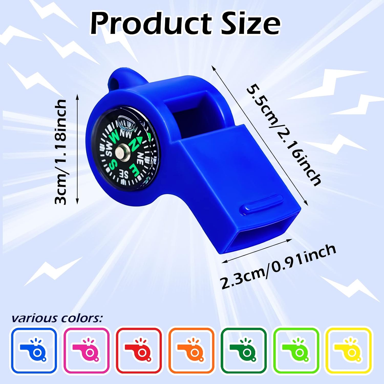7 Pack 2-in-1 Whistle Compass  - Emergency Whistle Loud 评论和价格