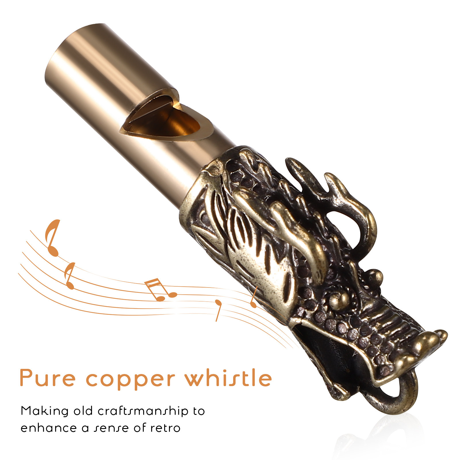3Pcs Chinese Dragon Brass Whis - Emergency Whistle Loud 评论和价格