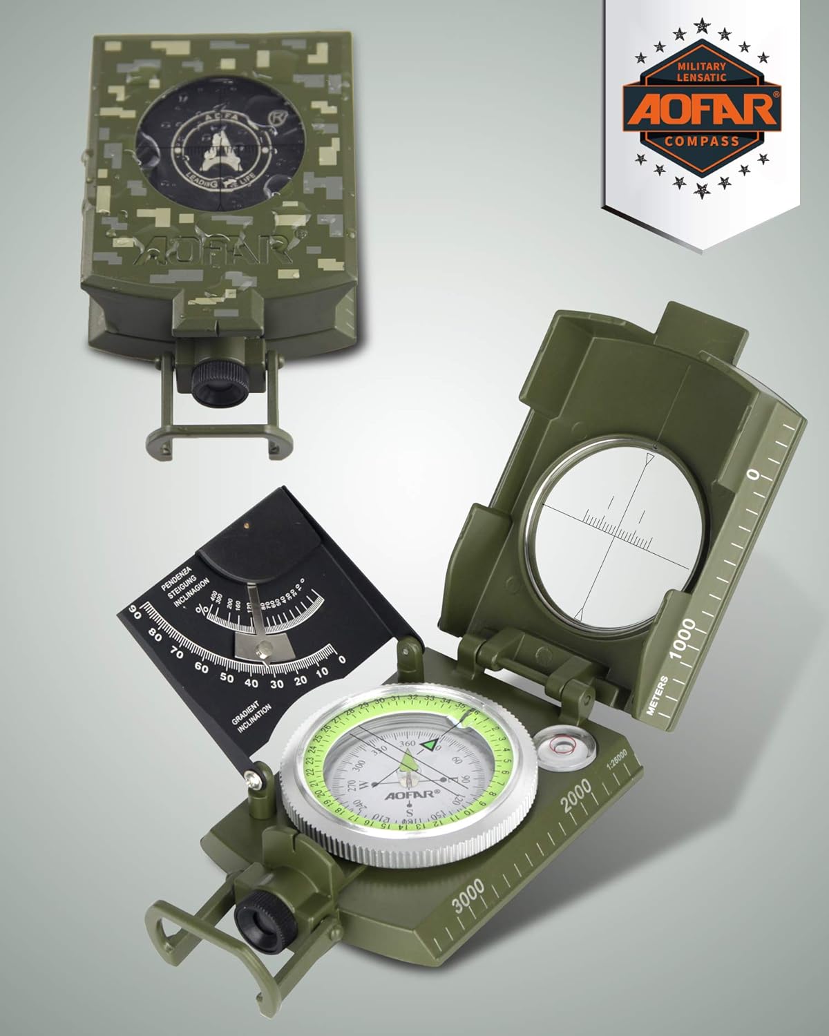 Military Compass for Hiking, L - Compass Lensatic 评论和价格