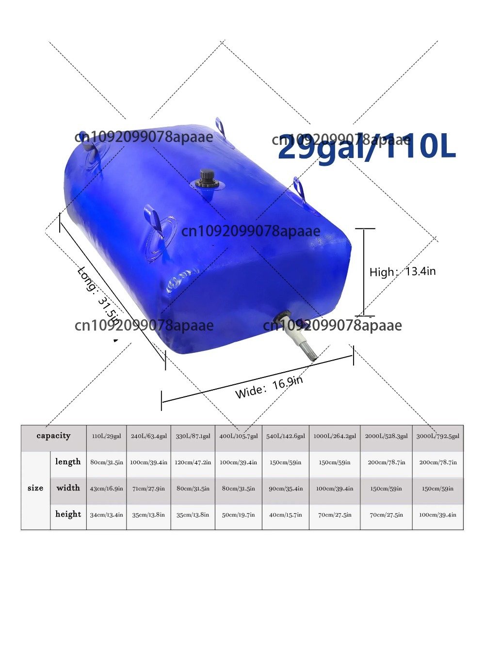 110L PVC Water Storage Bag, Po - Water Bag Collapsible 评论和价格