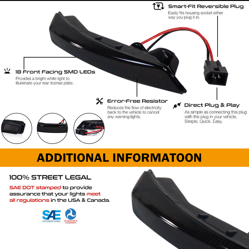 2x Dynamic Side Mirror Lamp Fo - Signal Panel Orange 评论和价格
