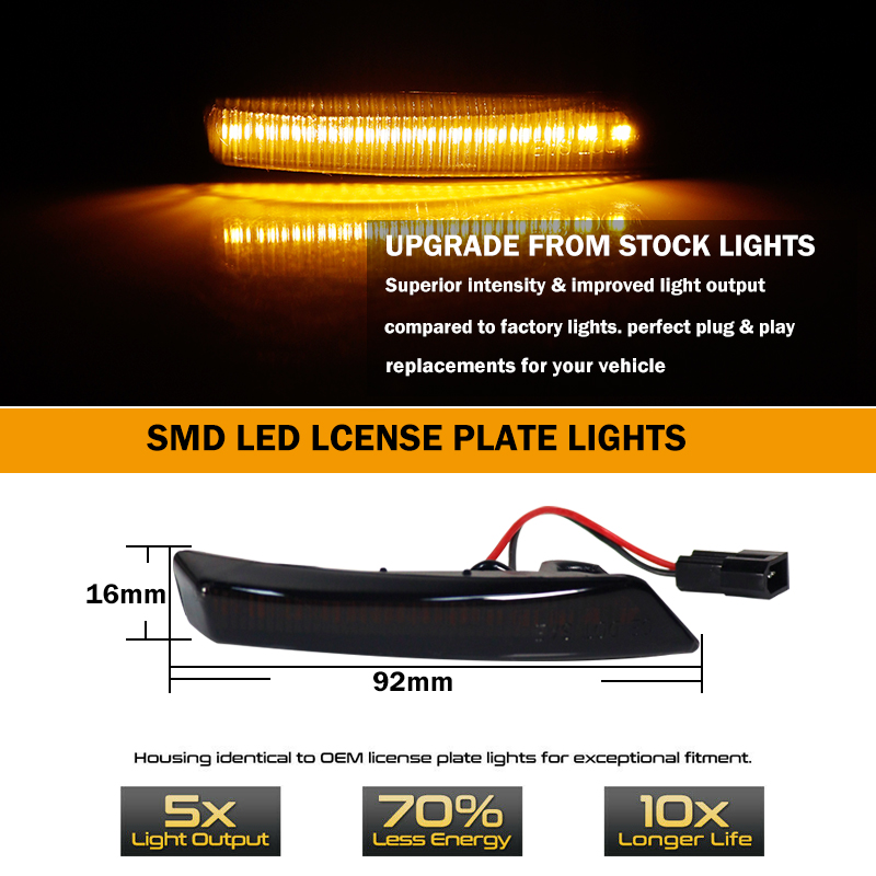 2x Dynamic Side Mirror Lamp Fo - Signal Panel Orange 评论和价格